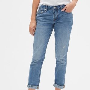 GAP Mid Rise Destructed Sexy Boyfriend Fit Jeans